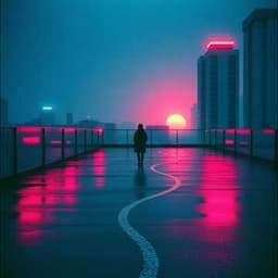 Nächtliche Neonstadt, eine introspektive Reise durch Erinnerungen, Zweifel und Heilung.