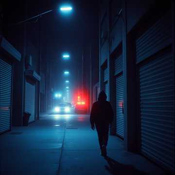 Ambiente urbano nocturno con una sensación de peligro