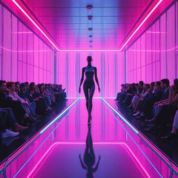 Futuristic electronic beats for a high-fashion runway walk