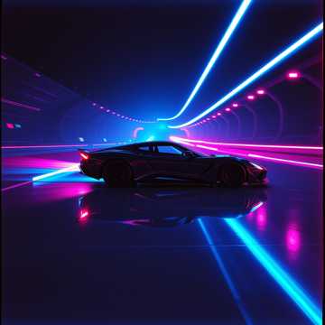 Highspeed Rennspiel Soundtrack mit futuristischen Synthesizern