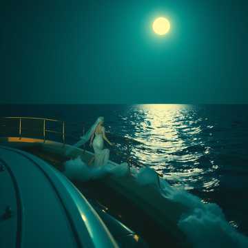 A glamorous yacht party sailing on the Mediterranean sea