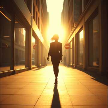 Confident strut down the street feeling good about yourself
