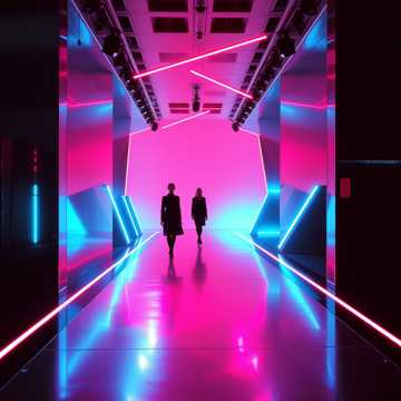The high energy of a fashion runway show in Milan.